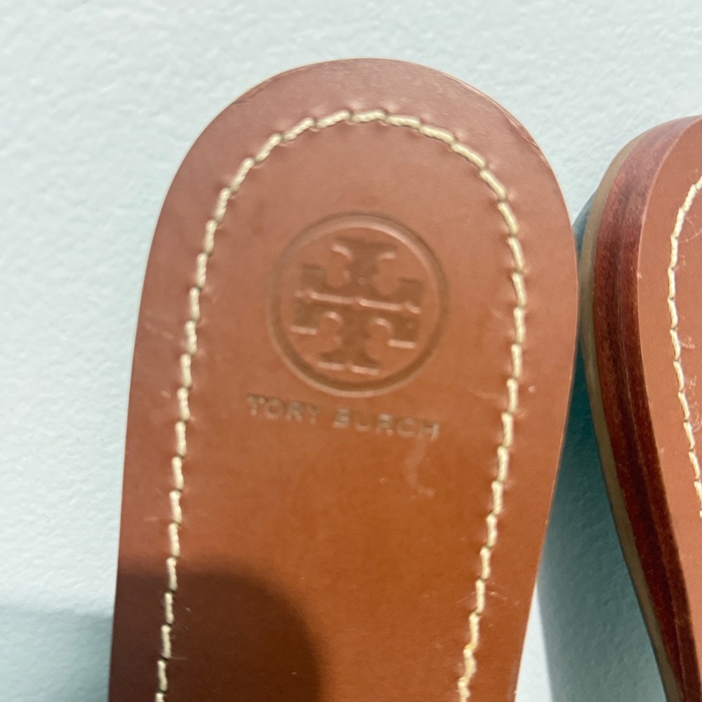 Tory Burch Cream and Brown Sandals - Picture 5 of 6